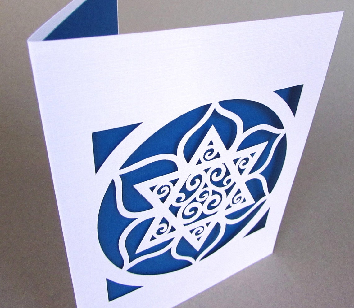 Jewish Holiday Passover Card Hanukkah Star of David Blue & White ...