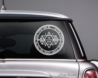 Seal of Solomon, Fifth Pentacle of Jupiter, Vinyl CAR DECAL, Occult Talisman, Kabbalah Sticker