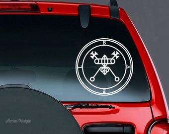 Décalcomanie de voiture en vinyle Sigil Bael, symbole occulte de l'invisibilité Goetia, autocollant Baal, démonologie