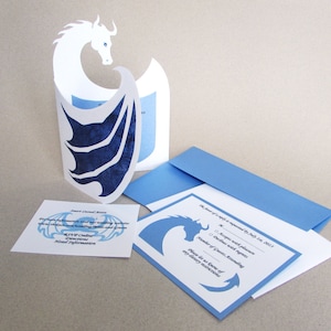 Wedding INVITATION SET Medieval Fantasy Renaissance Dragon Custom Invite