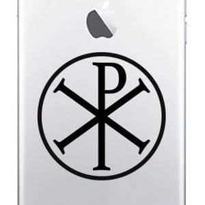 Christogram Chi Ro Cross, Vinyl CAR DECAL, Chrismon Symbol of Christ ...