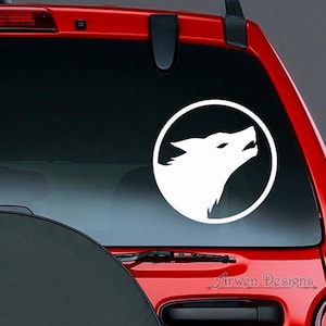 Howling Wolf AUFKLEBER, Wolf Silhouette, Vinyl-Autoaufkleber Bild 1