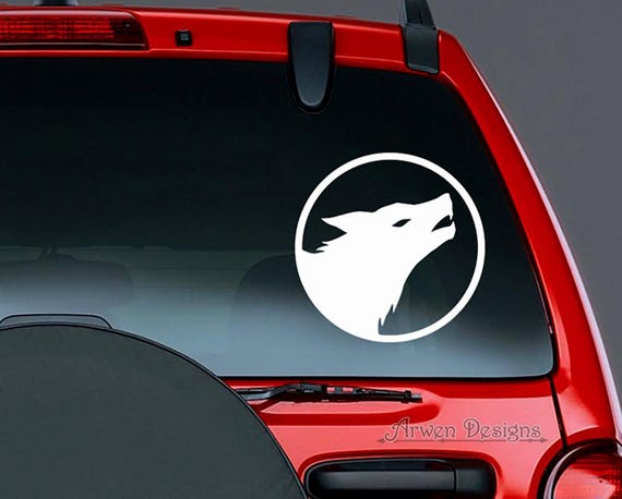 Howling Wolf DECAL, Wolf Silhouette, Vinyl Car Decal
