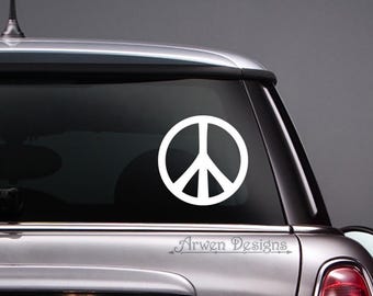 Peace Sign DECAL, Vinyl Car Decal, Hippie Sticker, Peace Symbol Sticker
