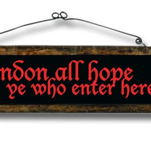 Halloween WALL DECAL, Spooky Decor, Abandon All Hope, Haunted House Sign, Gothic Decor, Dungeon image 2