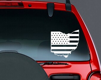 Custom American Flag State Vinyl CAR DECAL