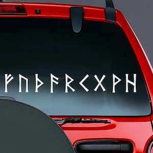 Runes Vinyl CAR DECAL, Set of 24 Runes, Elder Futhark, Viking Stickers, Wiccan Decals, Norse Writing