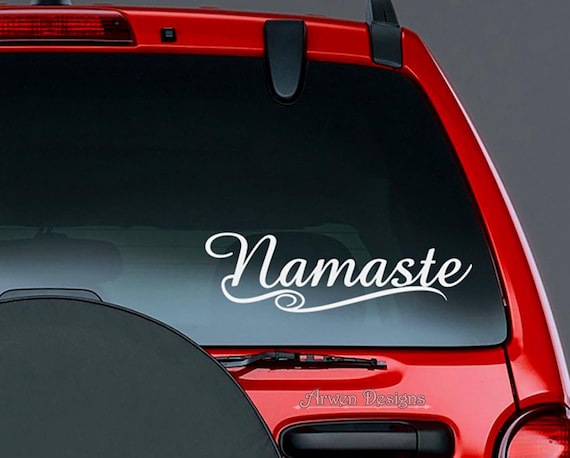Namaste CAR DECAL, Yoga Sticker, Meditation Decor, Hindu Greeting, Zen Mindfullness