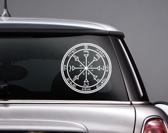Seal of Solomon, Fourth Pentacle of the Sun, Vinyl CAR DECAL, Occult Kabbalah Sticker