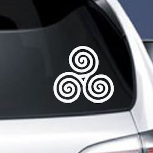 Triple Spiral Vinyl CAR DECAL Triskele Pagan Wiccan New Age Celtic Art