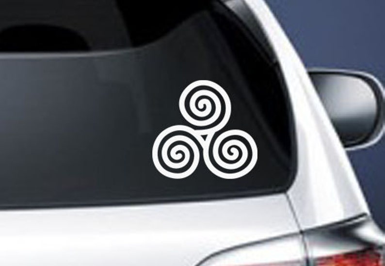 Triple Spiral Vinyl CAR DECAL Triskele Pagan Wiccan New Age Etsy