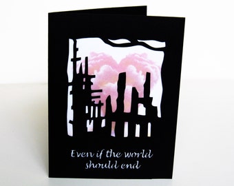 Post Apocalypse Valentine Paper Cut Greeting Card Silhouette