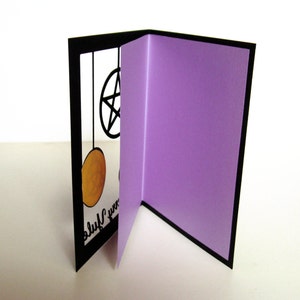 PAGAN Wiccan Greeting Card MERRY YULE Modern Cut Paper Purple image 5