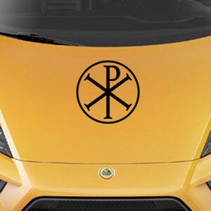 Christogram Chi Ro Cross, Vinyl CAR DECAL, Chrismon Symbol of Christ ...