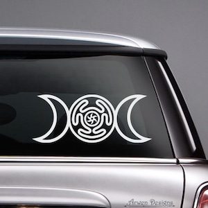 Triple Goddess Hecate Vinyl CAR DECAL, Pagan Wiccan Art, Triple Moon sticker