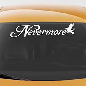 Nevermore DECAL, Edgar Allan Poe Vinyl Sticker, Gothic Raven decor, Halloween decor