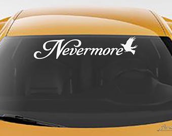 Nevermore Aufkleber, Edgar Allan Poe Vinyl Aufkleber, Gothic Raven Dekor, Halloween Dekor