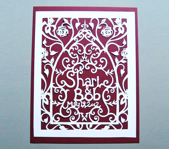 Custom Wedding Gift, Personalized Paper Cut Art, Anniversary Present, Handmade Silhouette Papercutting
