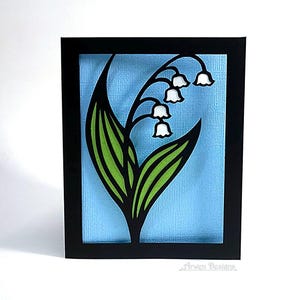 Carte de fleurs de muguet, fleurs de printemps, cadeau nature sous-bois, découpe de papier artistique, fête des mères, carte d'anniversaire