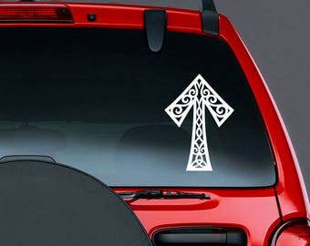 Tyr Rune Viking Vinyl CAR DECAL Norse Mythology Warrior Pagan Asatru