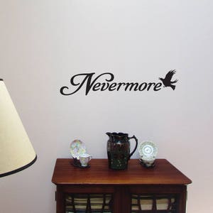 Poe WALL DECAL, Nevermore Raven, Edgar Allan Poe Gothic Sticker