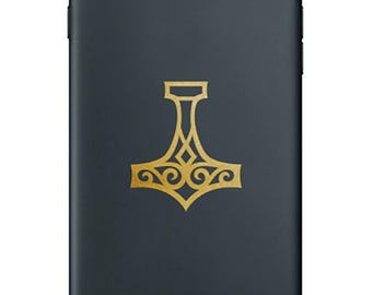 MINI Decals! Set of 5 Mjolnir Vinyl CAR DECALS, Thor's Hammer, Norse Viking Sticker