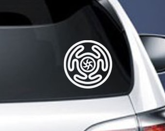 Hekate's Wheel Vinyl CAR DECAL, Hecate Sticker, Wiccan Sticker, Witch Decor, Pagan Gifts