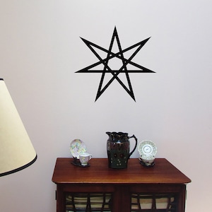 7-Pointed Star Septagram, Elven Faery Star WALL ART Pagan Wiccan Kabbalah Occult Sticker
