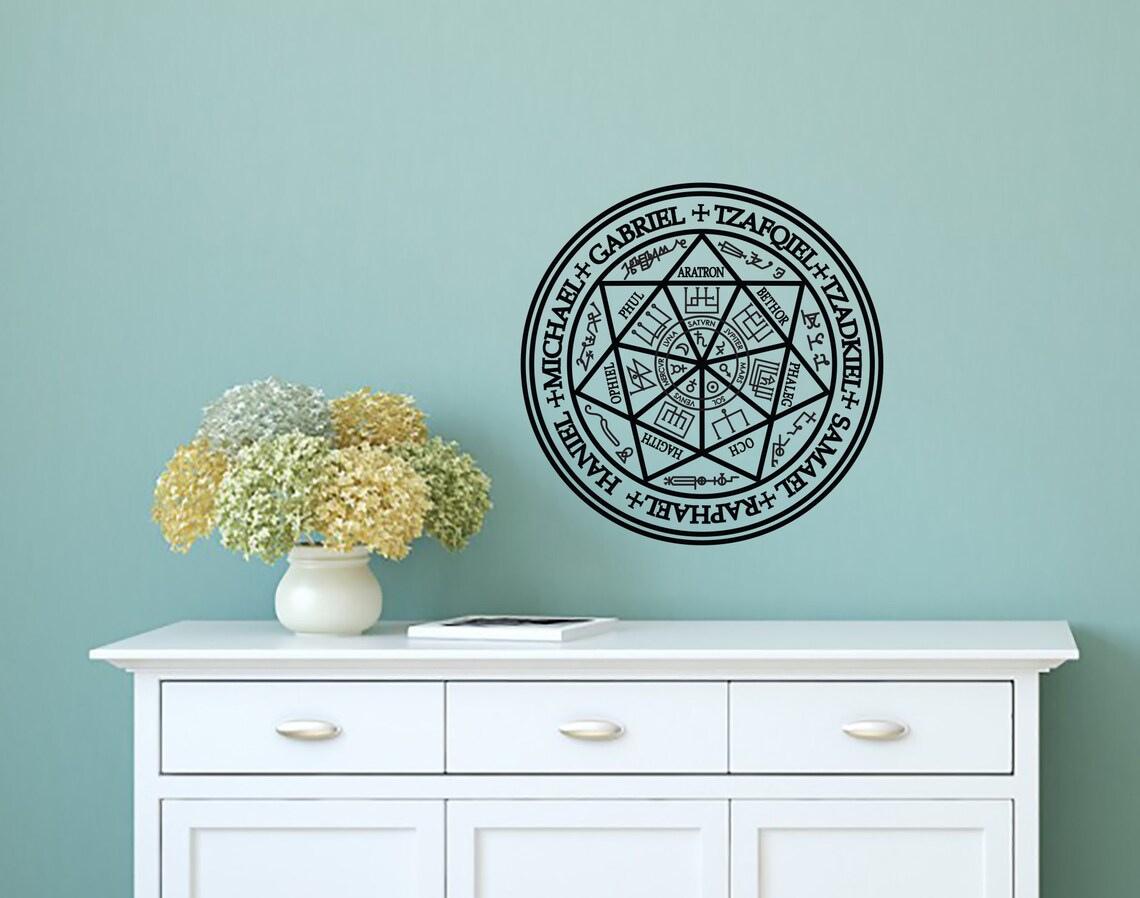 Seal of the Seven Archangels Vinyl WALL ART Angel Symbol | Etsy