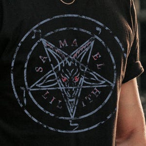 Baphomet T-shirt, Occult Clothing, Devil Symbol, Seal of Satan, Pentagram Shirt