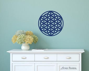 Flower of Life Wall Art, Sacred Geometry Decal, Metaphysical Decor