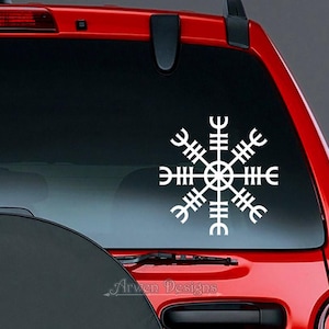 Helm of Awe Viking Vinyl CAR DECAL, Norse Mythology, Heathen Sticker, Pagan Asatru Symbol