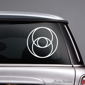 Vesica Piscis, Sacred Geometry Symbol, Vinyl CAR DECAL, Metaphysical Sticker, Mandorla, Divine Feminine