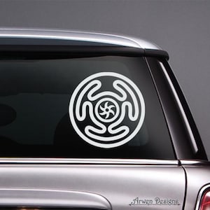 Hekate&#39;s Wheel Vinyl CAR DECAL, Hecate Sticker, Wiccan Sticker, Witch Decor, Triple Goddess, Pagan Gifts