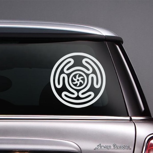 Hekate's Wheel Vinyl CAR DECAL, Hecate Sticker, Wiccan Sticker, Witch Decor, Triple Goddess, Pagan Gifts