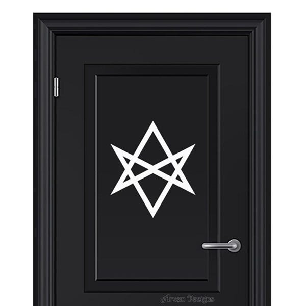 Unicursal Hexagram Decal, Aquarian Star, Supernatural Wall Art, Pagan Wiccan Occult Sticker