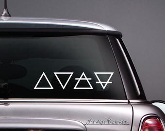 Four Elements Alchemy Symbols, Vinyl CAR DECAL, Wiccan Sticker, Pagan Magic, Nature Elements