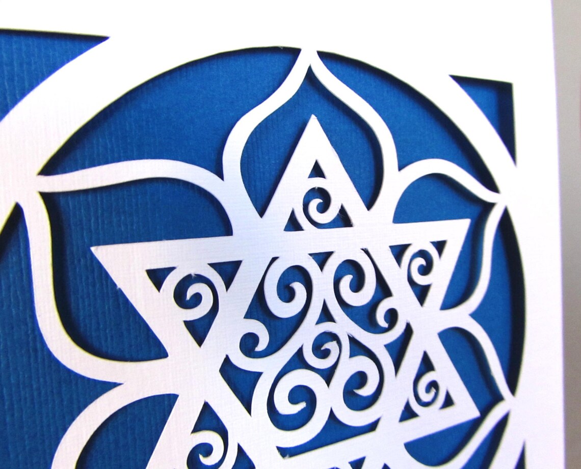 Jewish Holiday Passover Card Hanukkah Star of David Blue & White ...