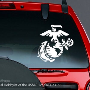 Marines EGA Logo Vinyl Car Decal, Eagle Globe Anchor, US Marine Corps, Official Hobbyist of the USMC License # 23155
