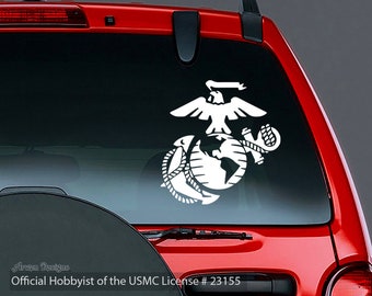 Marines EGA Logo Vinyl Car Decal, Eagle Globe Anchor, US Marine Corps, Official Hobbyist of the USMC License # 23155