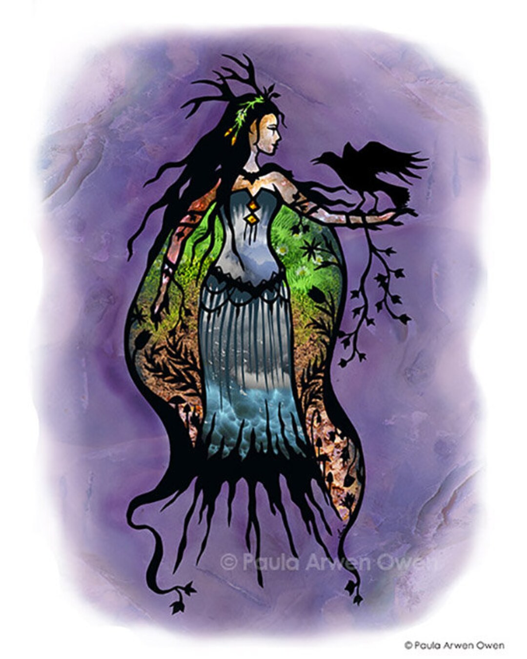 Nature Goddess ART PRINT, Magical Art, Earth Mother, Pagan Wall Art ...