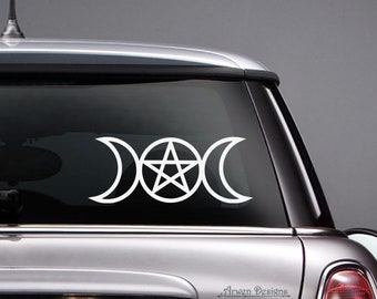 Triple Goddess CAR DECAL, Pagan Wiccan New Age Art, Triple Moon sticker, Witch Decor