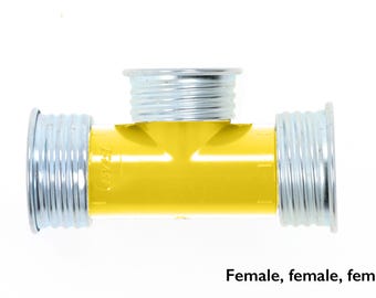 Gas Mask T-Piece Hose Connector YELLOW (Various options)