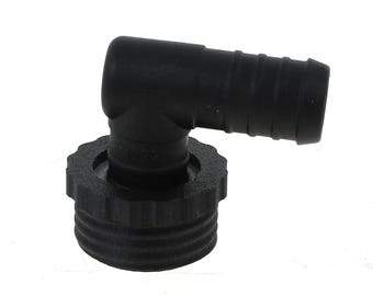 Male Screw Fit to Male Push Fit Right Angle Gas Mask Connector