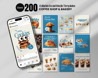 Bakery & Pastry Instagram Post Templates: Editable Canva Templates Design