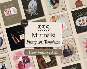 Minimalist Fashion Instagram Templates: Social Media Branding (Canva)