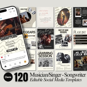 Musician Instagram Post Templates: Song Release Social Media (Canva)