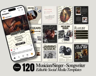 Musician Instagram Post Templates: Song Release Social Media (Canva)
