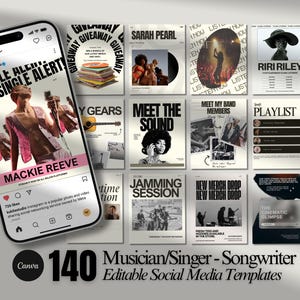 140 Instagram-sjablonen voor muzikanten, Muzikant nummerrelease, Muzikant marketing, Muzikant sociale media, Muzikant Instagram