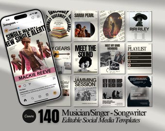 140 Instagram-sjablonen voor muzikanten, Muzikant nummerrelease, Muzikant marketing, Muzikant sociale media, Muzikant Instagram